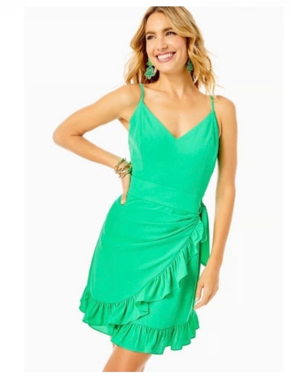 Lilly Pulitzer Alisa mini dress - Botanical Green Ruffle Wrap skirt